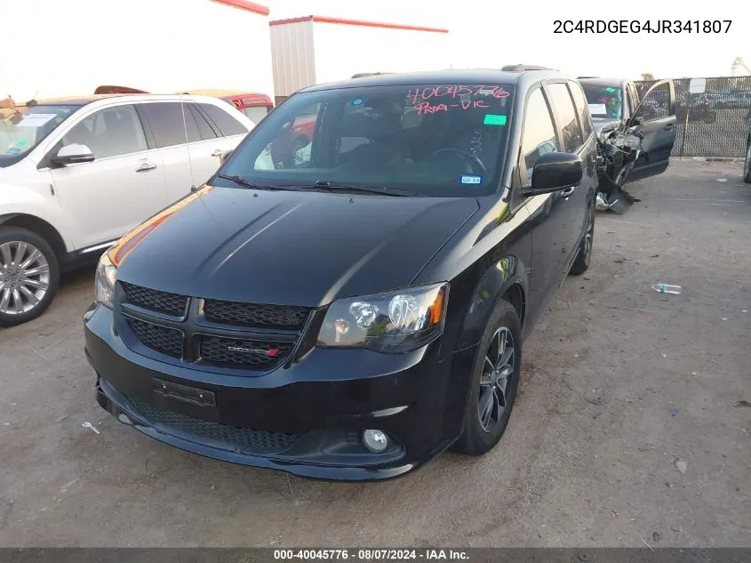 2018 Dodge Grand Caravan Gt VIN: 2C4RDGEG4JR341807 Lot: 40045776