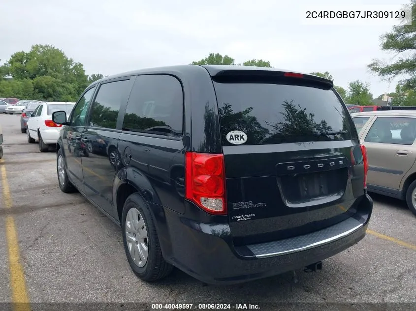 2018 Dodge Grand Caravan Se VIN: 2C4RDGBG7JR309129 Lot: 40049597