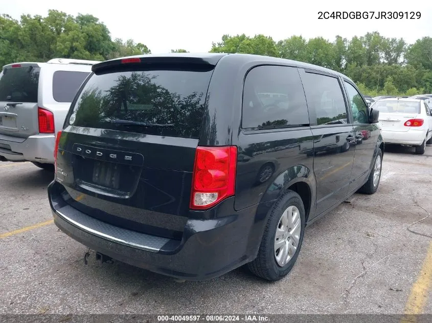 2018 Dodge Grand Caravan Se VIN: 2C4RDGBG7JR309129 Lot: 40049597