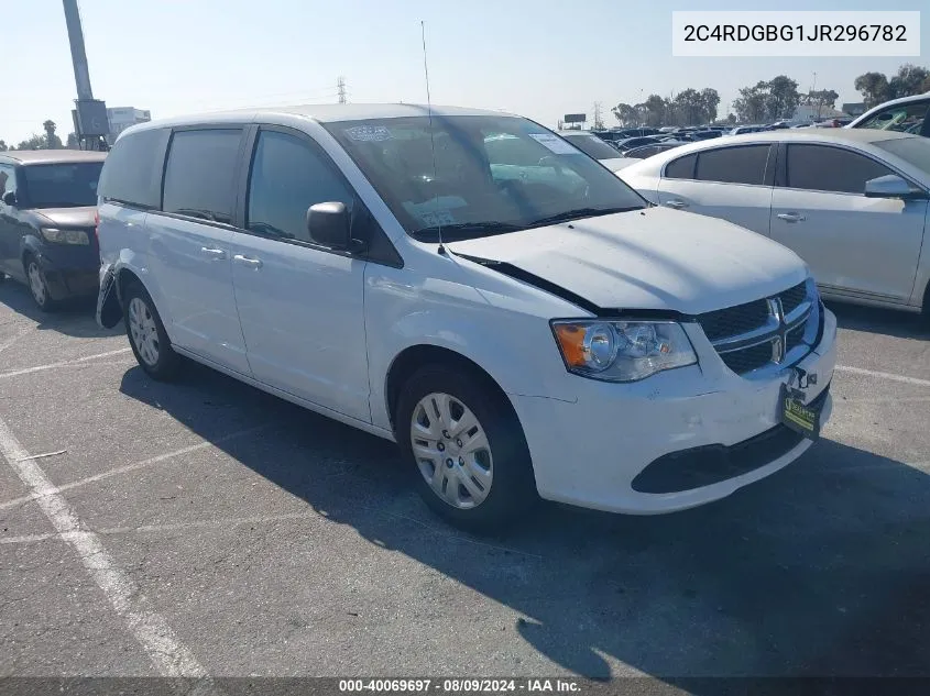 2018 Dodge Grand Caravan Se VIN: 2C4RDGBG1JR296782 Lot: 40069697