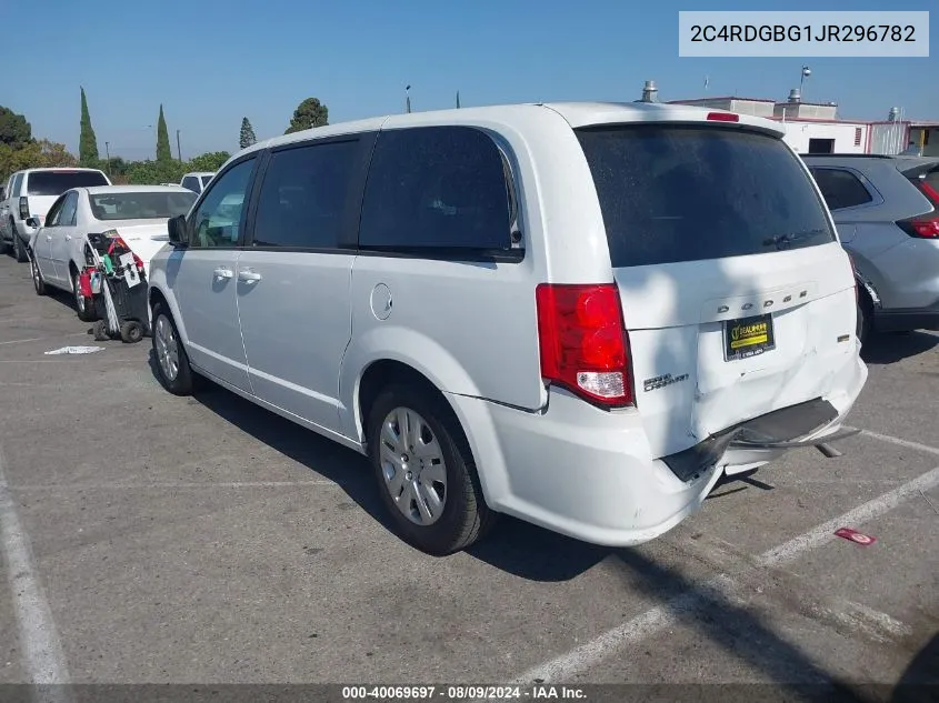 2018 Dodge Grand Caravan Se VIN: 2C4RDGBG1JR296782 Lot: 40069697