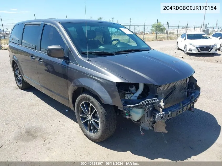 2018 Dodge Grand Caravan Se Plus VIN: 2C4RDGBG0JR170154 Lot: 40129397