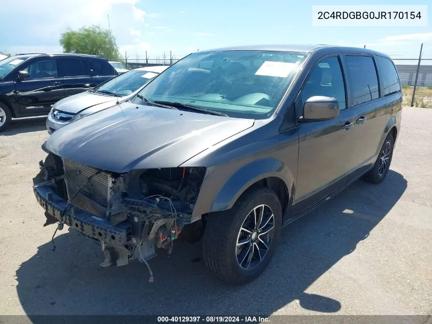 2018 Dodge Grand Caravan Se Plus VIN: 2C4RDGBG0JR170154 Lot: 40129397