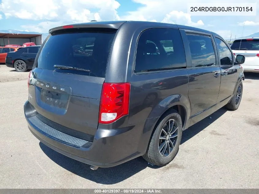 2018 Dodge Grand Caravan Se Plus VIN: 2C4RDGBG0JR170154 Lot: 40129397