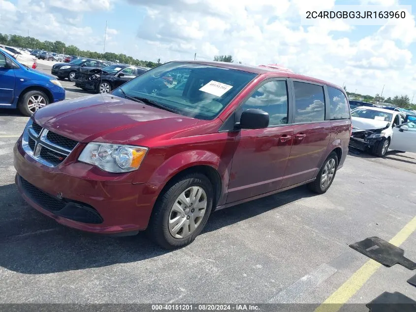 2018 Dodge Grand Caravan Se VIN: 2C4RDGBG3JR163960 Lot: 40151201