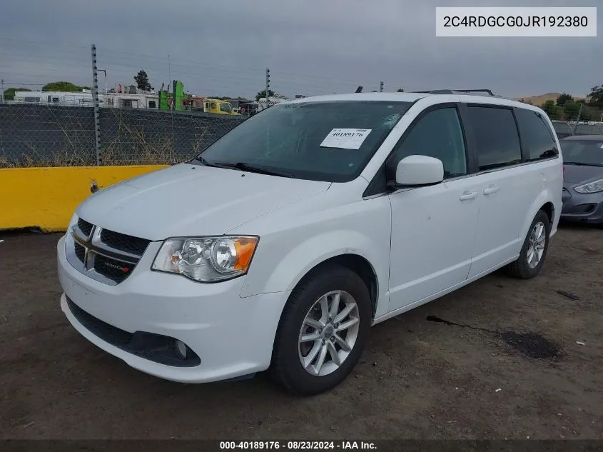 2018 Dodge Grand Caravan Sxt VIN: 2C4RDGCG0JR192380 Lot: 40189176