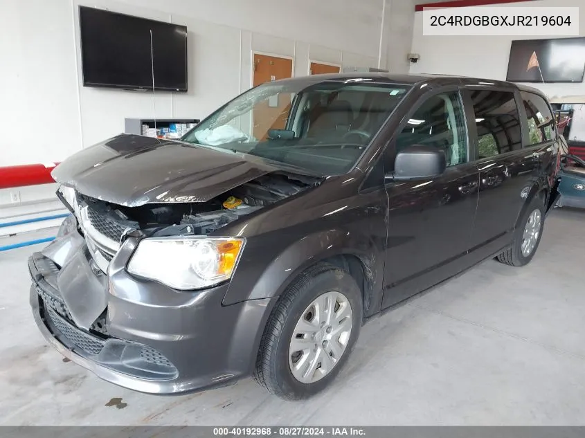 2018 Dodge Grand Caravan Se VIN: 2C4RDGBGXJR219604 Lot: 40192968