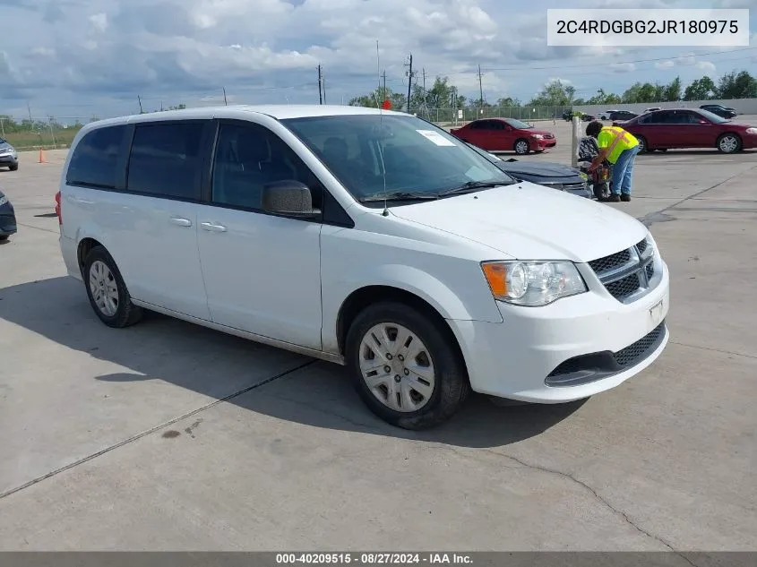 2018 Dodge Grand Caravan Se VIN: 2C4RDGBG2JR180975 Lot: 40209515