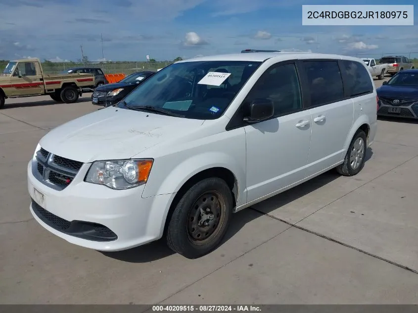 2018 Dodge Grand Caravan Se VIN: 2C4RDGBG2JR180975 Lot: 40209515