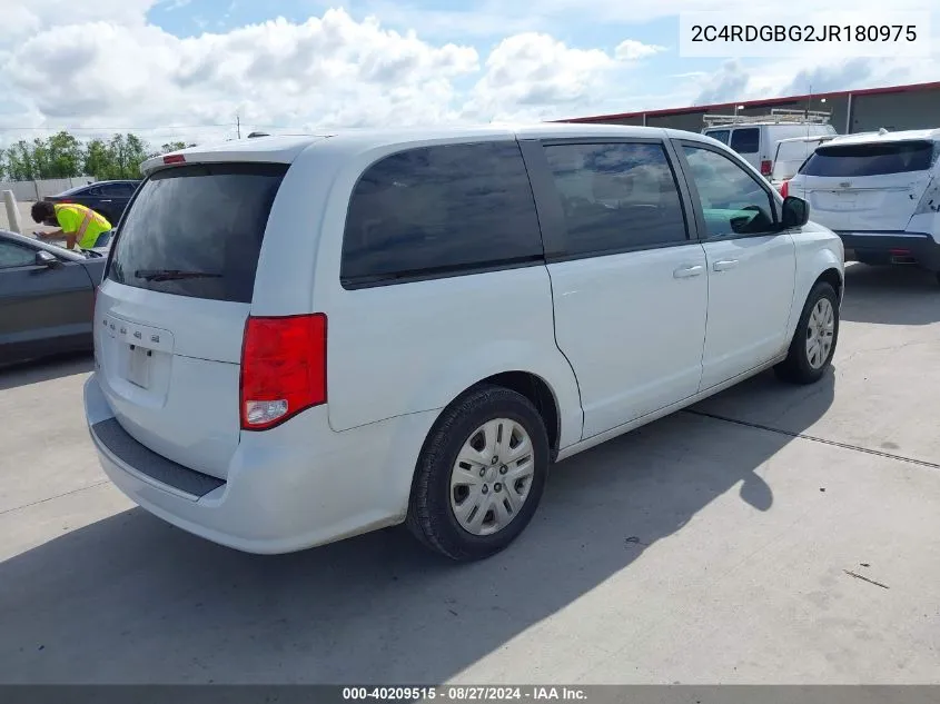 2018 Dodge Grand Caravan Se VIN: 2C4RDGBG2JR180975 Lot: 40209515