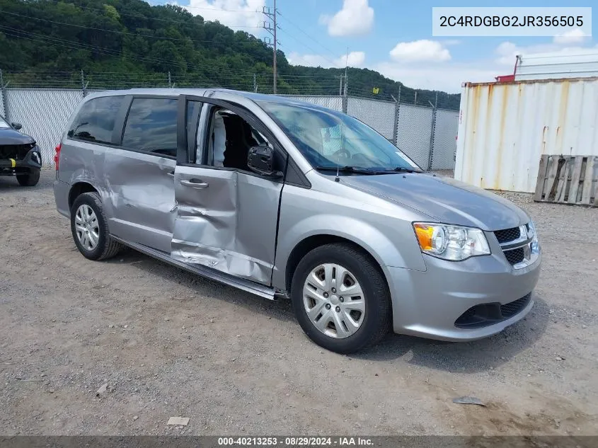 2018 Dodge Grand Caravan Se VIN: 2C4RDGBG2JR356505 Lot: 40213253