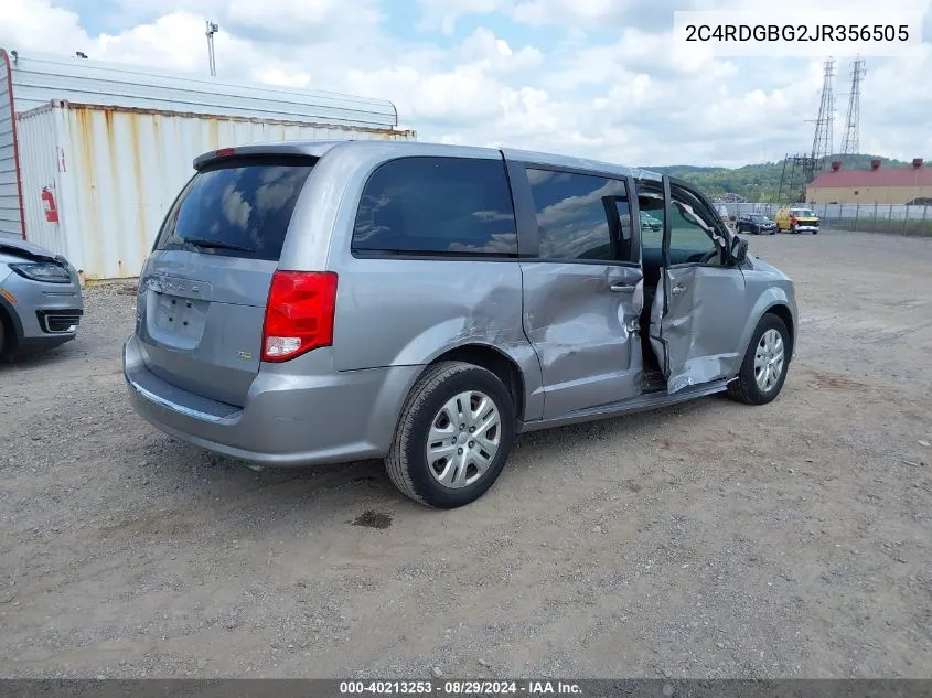 2018 Dodge Grand Caravan Se VIN: 2C4RDGBG2JR356505 Lot: 40213253