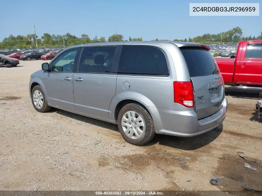 2018 Dodge Grand Caravan Se VIN: 2C4RDGBG3JR296959 Lot: 40303082