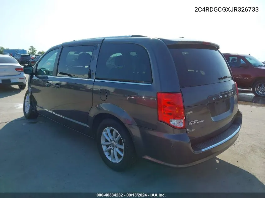 2018 Dodge Grand Caravan Sxt VIN: 2C4RDGCGXJR326733 Lot: 40334232