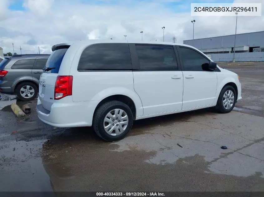 2018 Dodge Grand Caravan Se VIN: 2C4RDGBGXJR296411 Lot: 40334333