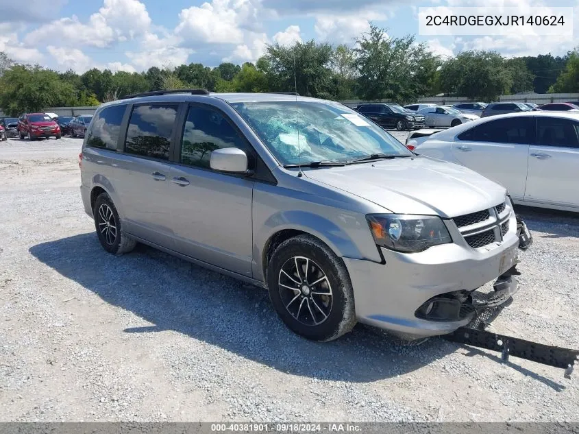 2018 Dodge Grand Caravan Gt VIN: 2C4RDGEGXJR140624 Lot: 40381901