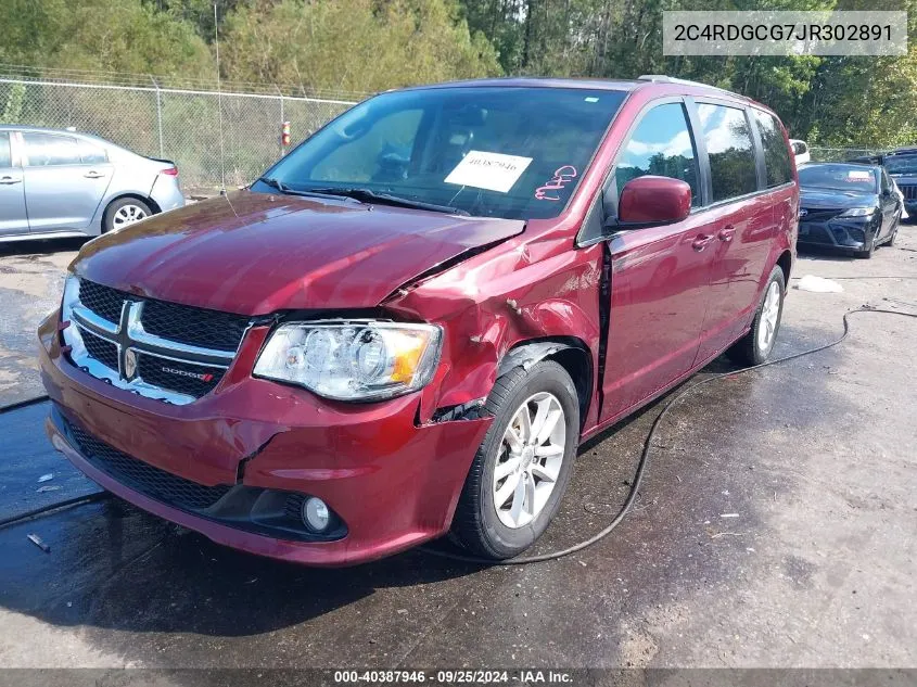 2018 Dodge Grand Caravan Sxt VIN: 2C4RDGCG7JR302891 Lot: 40387946