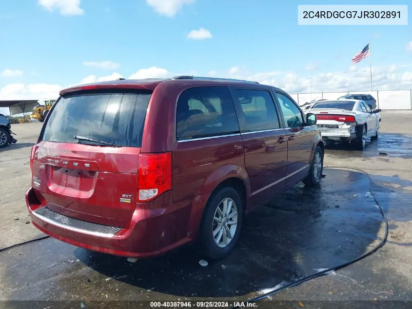 2018 Dodge Grand Caravan Sxt VIN: 2C4RDGCG7JR302891 Lot: 40387946