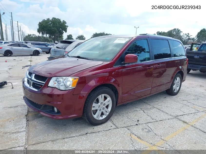 2018 Dodge Grand Caravan Sxt VIN: 2C4RDGCG0JR239343 Lot: 40394291