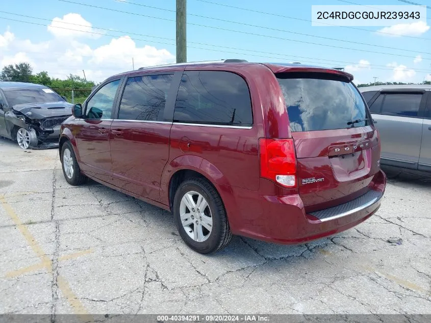 2018 Dodge Grand Caravan Sxt VIN: 2C4RDGCG0JR239343 Lot: 40394291