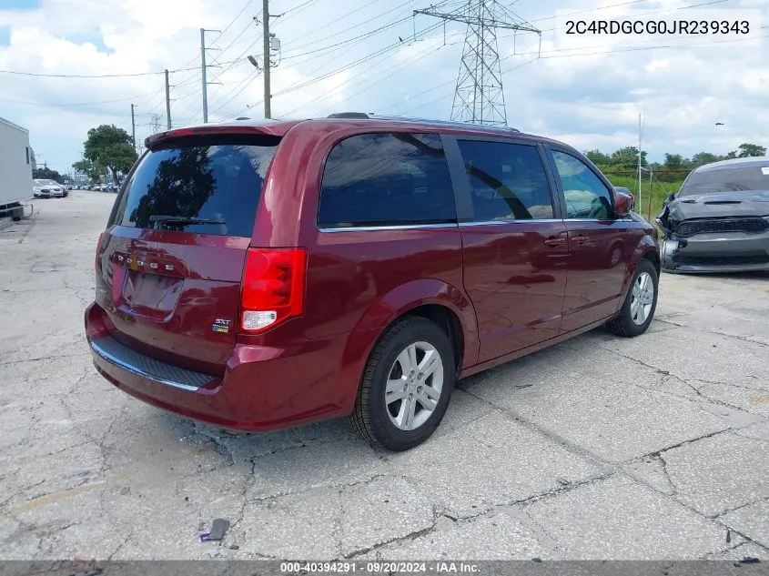 2018 Dodge Grand Caravan Sxt VIN: 2C4RDGCG0JR239343 Lot: 40394291