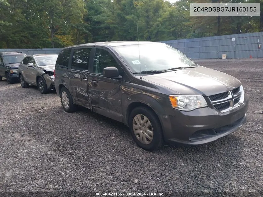 2018 Dodge Grand Caravan Se VIN: 2C4RDGBG7JR160155 Lot: 40423155