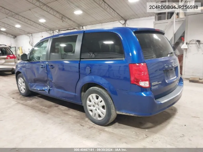 2018 Dodge Grand Caravan Se VIN: 2C4RDGBG6JR256598 Lot: 40467181