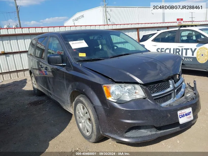 2018 Dodge Grand Caravan Se VIN: 2C4RDGBG7JR288461 Lot: 40468801