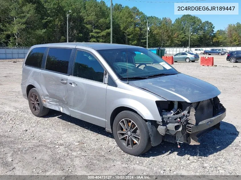 2018 Dodge Grand Caravan Gt VIN: 2C4RDGEG6JR189447 Lot: 40473127