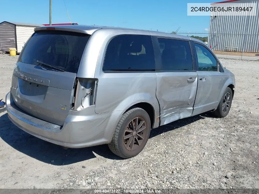 2018 Dodge Grand Caravan Gt VIN: 2C4RDGEG6JR189447 Lot: 40473127