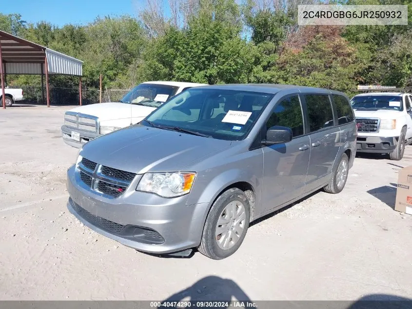 2018 Dodge Grand Caravan Se VIN: 2C4RDGBG6JR250932 Lot: 40474290