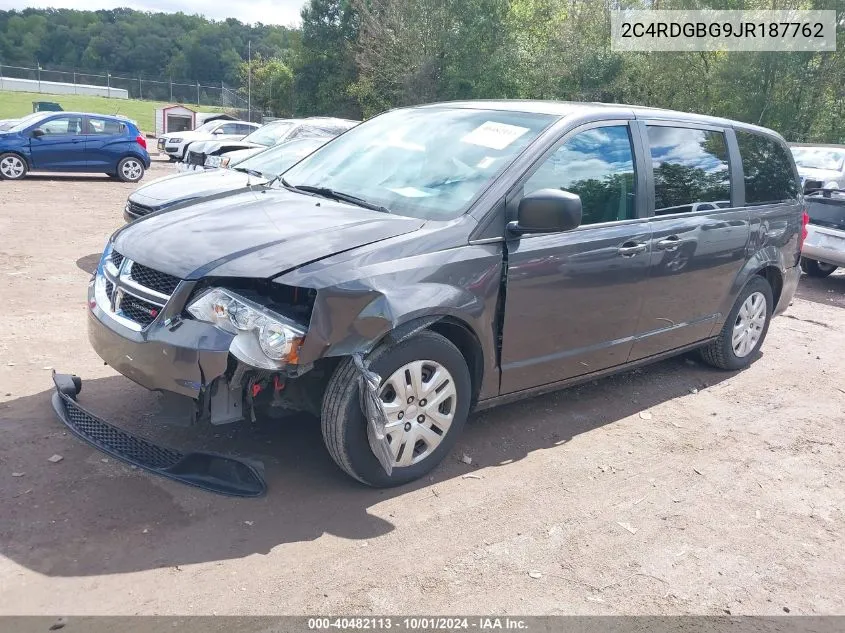 2018 Dodge Grand Caravan Se VIN: 2C4RDGBG9JR187762 Lot: 40482113