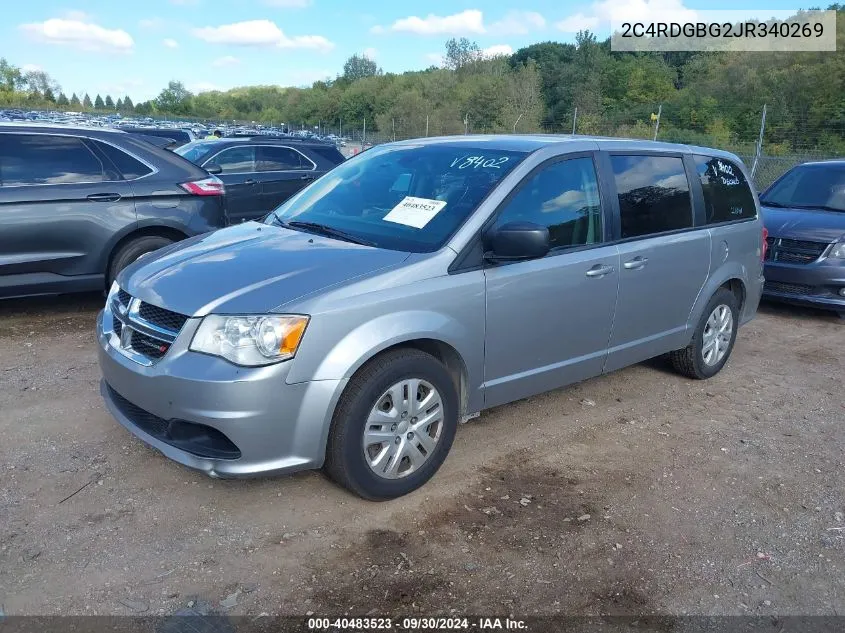 2018 Dodge Grand Caravan Se VIN: 2C4RDGBG2JR340269 Lot: 40483523