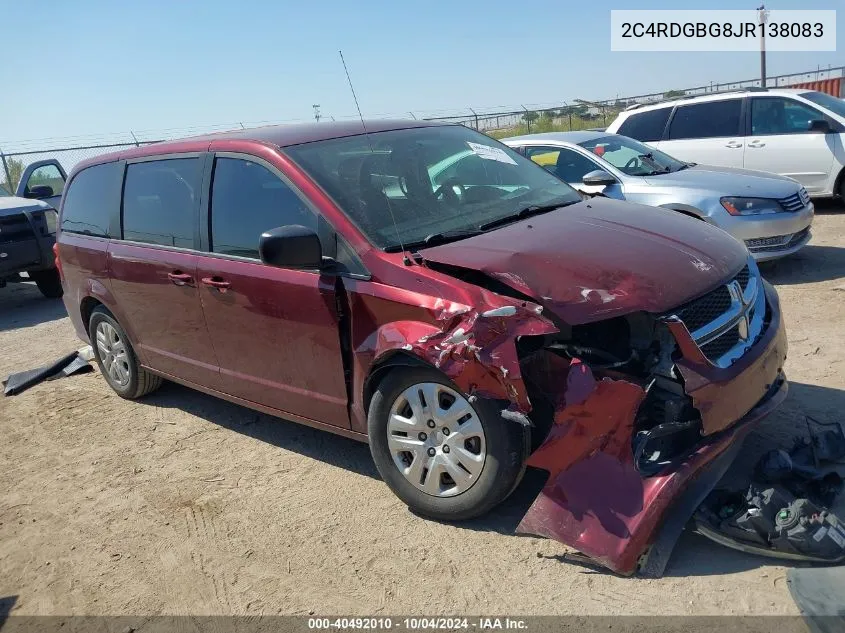 2018 Dodge Grand Caravan Se VIN: 2C4RDGBG8JR138083 Lot: 40492010