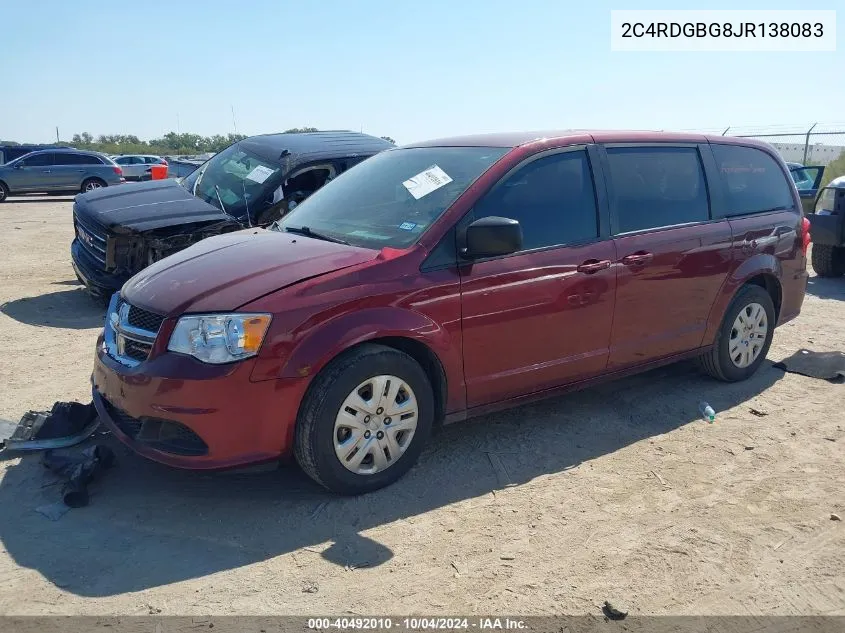 2018 Dodge Grand Caravan Se VIN: 2C4RDGBG8JR138083 Lot: 40492010