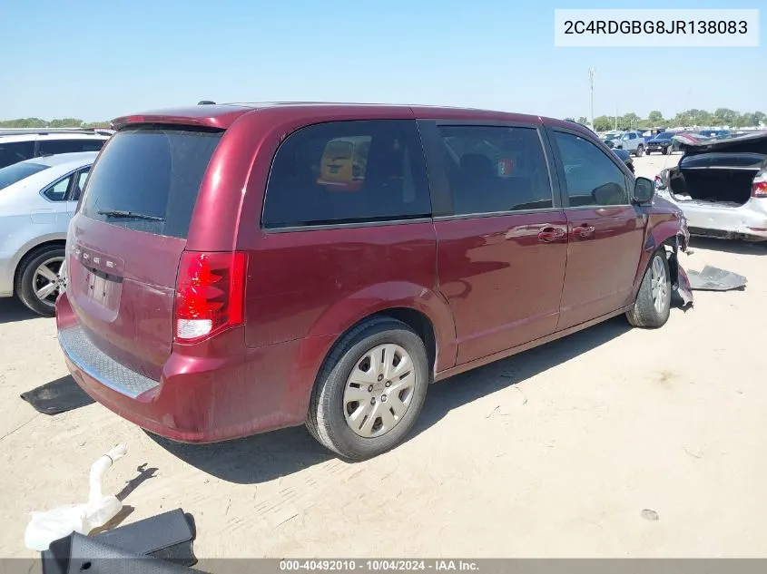 2018 Dodge Grand Caravan Se VIN: 2C4RDGBG8JR138083 Lot: 40492010