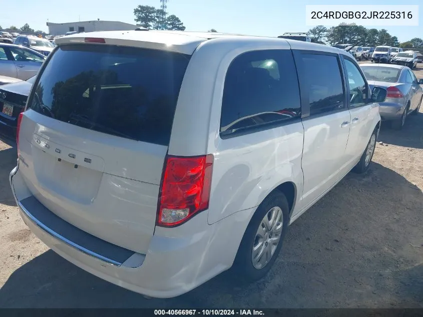 2018 Dodge Grand Caravan Se VIN: 2C4RDGBG2JR225316 Lot: 40566967