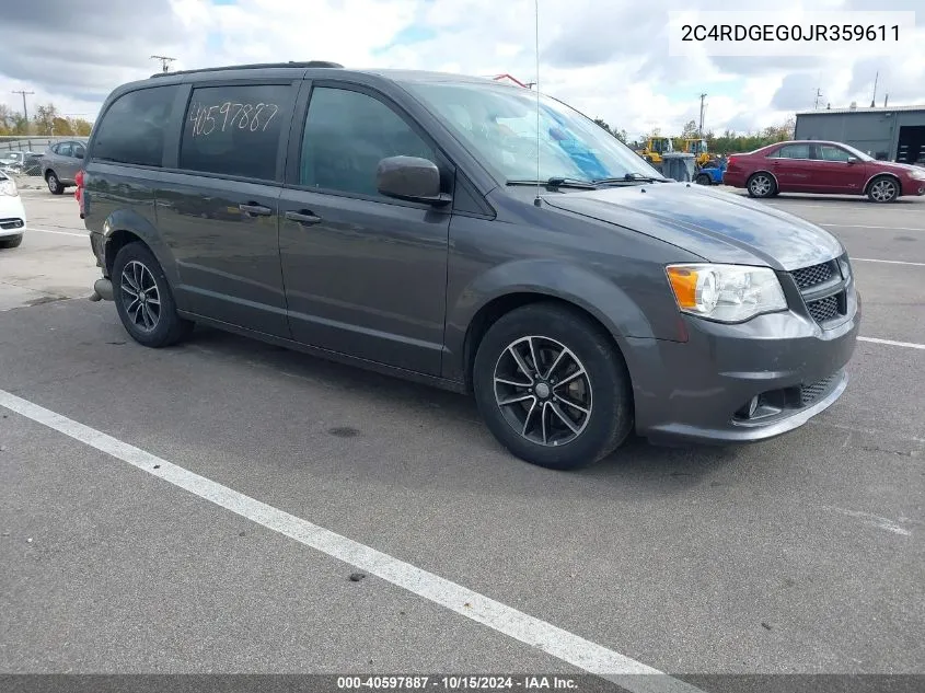 2018 Dodge Grand Caravan Gt VIN: 2C4RDGEG0JR359611 Lot: 40597887