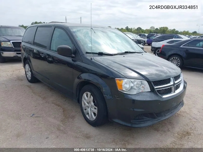 2C4RDGBGXJR334851 2018 Dodge Grand Caravan Se