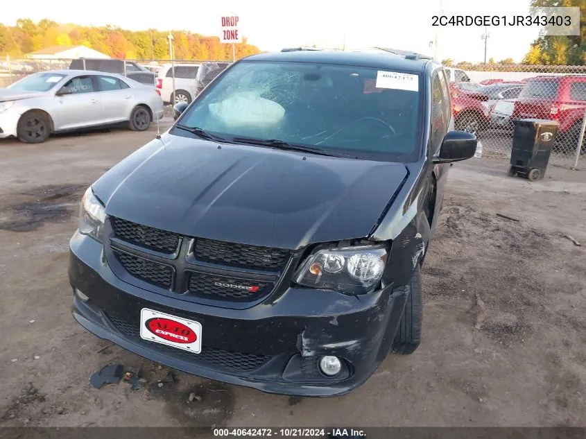 2018 Dodge Grand Caravan Gt VIN: 2C4RDGEG1JR343403 Lot: 40642472