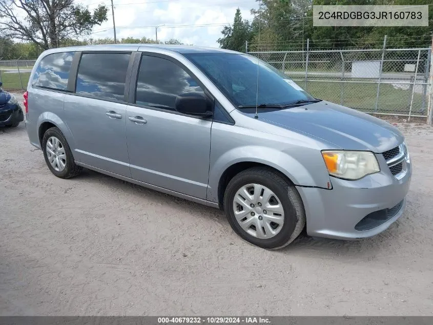 2018 Dodge Grand Caravan Se VIN: 2C4RDGBG3JR160783 Lot: 40679232