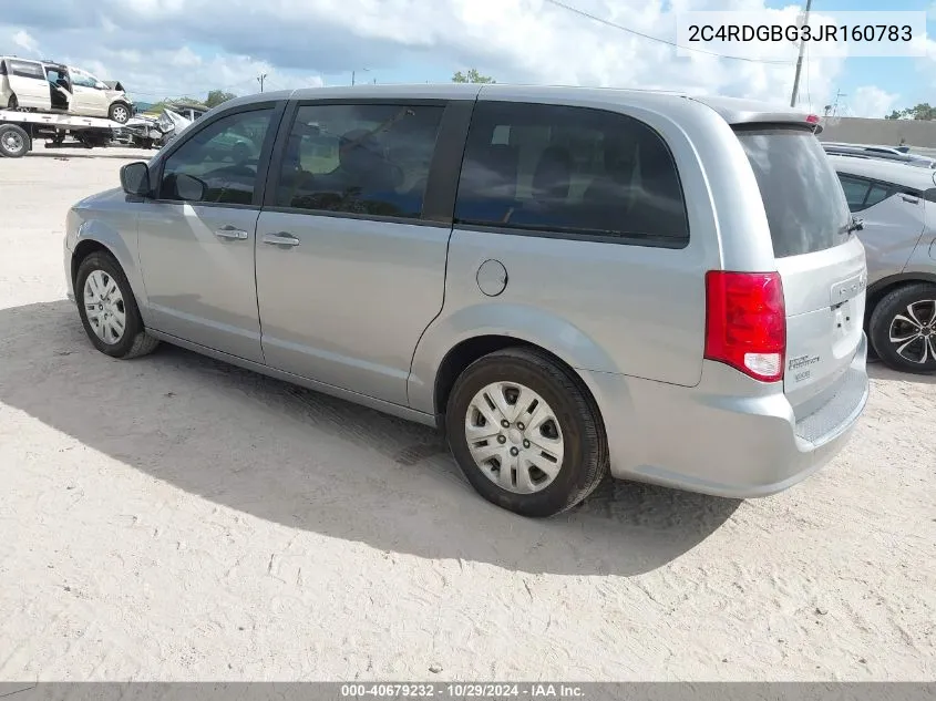 2018 Dodge Grand Caravan Se VIN: 2C4RDGBG3JR160783 Lot: 40679232