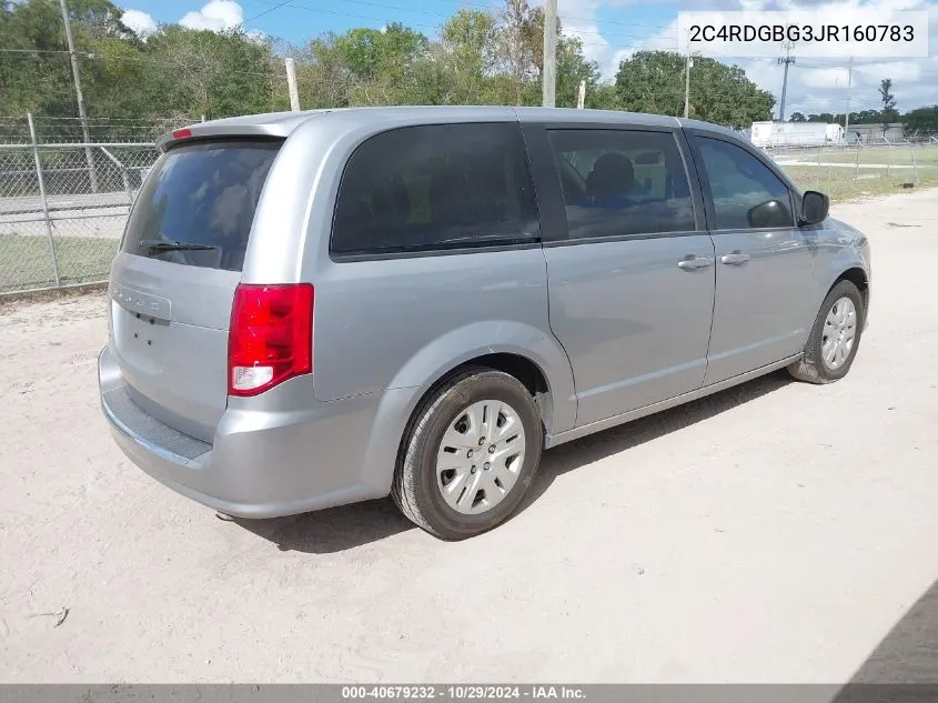 2018 Dodge Grand Caravan Se VIN: 2C4RDGBG3JR160783 Lot: 40679232