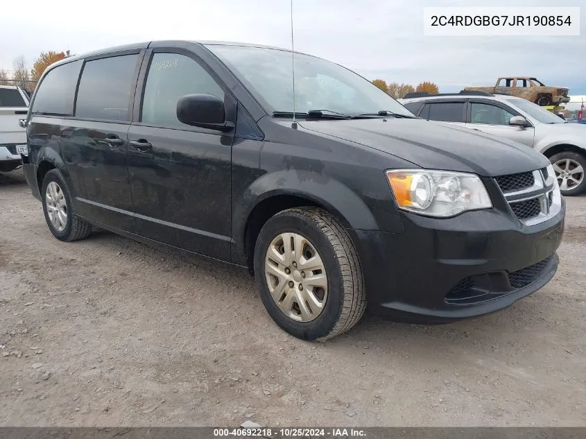 2018 Dodge Grand Caravan Se VIN: 2C4RDGBG7JR190854 Lot: 40692218