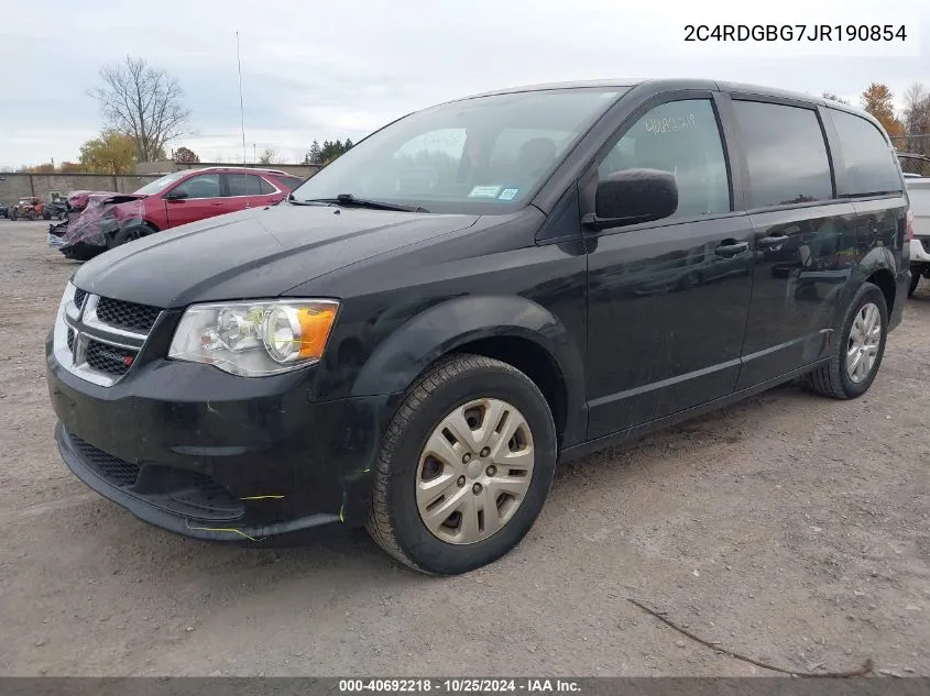 2018 Dodge Grand Caravan Se VIN: 2C4RDGBG7JR190854 Lot: 40692218