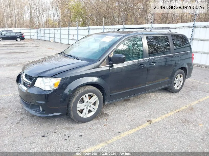 2018 Dodge Grand Caravan Sxt VIN: 2C4RDGCG8JR265026 Lot: 40694268