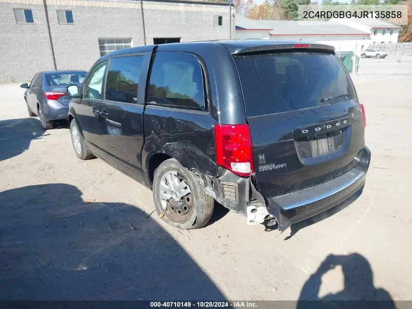 2018 Dodge Grand Caravan Se VIN: 2C4RDGBG4JR135858 Lot: 40710149