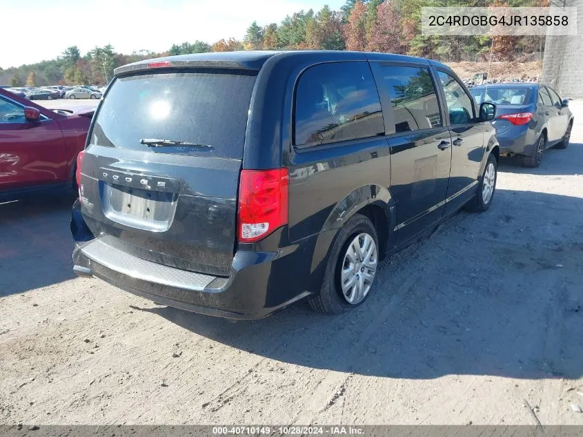 2018 Dodge Grand Caravan Se VIN: 2C4RDGBG4JR135858 Lot: 40710149