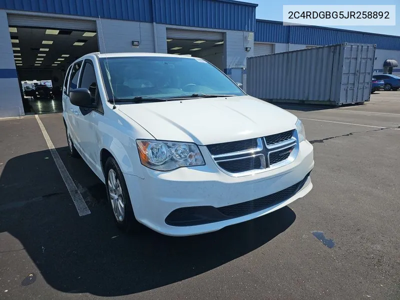 2018 Dodge Grand Caravan Se VIN: 2C4RDGBG5JR258892 Lot: 40713884