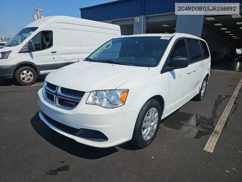 2018 Dodge Grand Caravan Se VIN: 2C4RDGBG5JR258892 Lot: 40713884